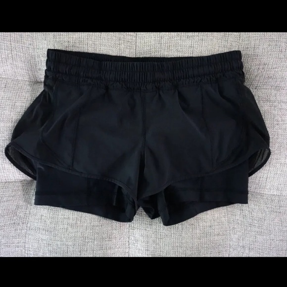 Lululemon Womens 2.5" Running Shorts Black Mesh Size 6 - Picture 1 of 5